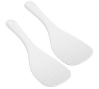 jojofuny Set 2 Pezzi Cucchiai per Riso in Ceramica di Colore Bianco 19 Cm, Palette Antiaderenti Leggere e Resistenti per Cucina e Ristorazione, Posate per Porridge, Sushi e Pasti