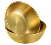 jojofuny Set 2 Pezzi Piatti Piccoli in Acciaio Inox Dorato per Salsa e Condimenti, Piatti da Antipasto Salvaspazio per Cucina, Ristorante e Uso Quotidiano