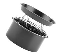 jojofuny Set 3 Pezzi Teglie per Dolci e Pizza in Acciaio Inox per Friggitrice ad Aria da 6 Pollici Accessori Cucina Versatili per Cottura di Torte Carne e Stufati Adatti a Uso Domestico