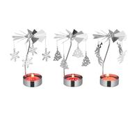 jojofuny Set 3 Portacandele Decorativi in Metallo Rotanti Stile Europeo Candelabri da Tavolo per Decorazioni Natalizie e Cena a Lume di Candela Centrotavola in Ferro Resistente Design a