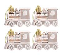 jojofuny Set 4 Ciondoli Decorativi per Albero di Natale a Forma di Auto e Treno in Oro Chiaro Resistenti e Leggeri per Decorazioni Natalizie in Casa Ufficio Negozi e Ristoranti