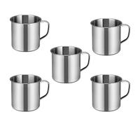 jojofuny Set 5 Tazzine Per Bambini in Acciaio Inossidabile 70Ml Bicchieri Leggeri E Resistenti Per Casa Scuola Campeggio Con Bordi Lisci Sicuri E Design Infrangibile