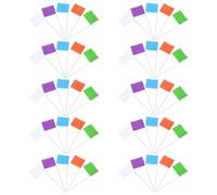 jojofuny Set 50 Bandierine di Segnalazione da Esterno Multicolore Picchetti per Marcatori Riflettenti da Terreno Strumenti di Marcatura per Irrigazione Confini e Campi Sportivi