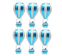 jojofuny Set 6 Palloncini Mongolfiera in Alluminio 4d Tridimensionali Blu, Decorazioni Gonfiabili per Feste di Compleanno, Decorazione Shower e Centrotavola per Eventi