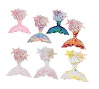 jojofuny Set 7 Toppe Sirena Per Fermagli Per Chioma Abbellimenti Artigianali Colorati Decorazioni Pratiche Per Vestiti e Zaini Accessori Da Te Per Ragazze