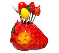 jojofuny Set da 1 Forchetta da Dessert con Supporto a Base di Fragola, Forchettine Piccole in Metallo per Antipasti e Formaggi, Posate per Uso Domestico e Ristorazione, per Snack e Viaggi