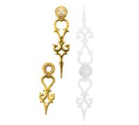 jojofuny Set da 2 Lancette per Orologio a cucù in Plastica Piccole, Lancette Dorate e Bianche, Kit di Sostituzione Silenzioso e Facile da Installare per Riparazione Orologi da Parete