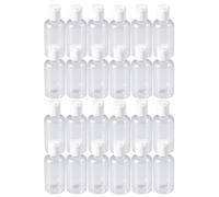 jojofuny Set da 24 Bottiglie da Viaggio 75ml in Plastica Bianca Riutilizzabili Resistenti e Inodore per Tonico Viso e Crema Solare Adatte a Sport e Viaggio Colore Casuale