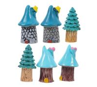 jojofuny Set da 6 Miniature Case in Resina per Micro Scene e Progetti Terrario, Decorazione Giardino Aspetto Vivid e Lavorazione Fine, Design a Forma di Casa
