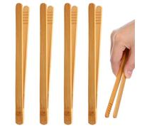 jojofuny Set di 4 pinzette in legno per bambini, 18 cm, pinzette in bambù Montessori, giocattolo per la promozione delle capacità motorie e capacità motorie per ragazzi e ragazze