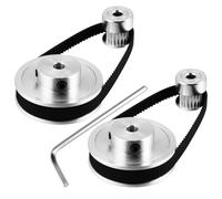 jojofuny Set di Pulegge Sincrone e Cinghia Dentata per Stampante 3d in Alluminio Argento Effetto Risparmio Energetico e Ammortizzatore per Macchinari di Trasmissione