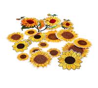 jojofuny Set di Toppe Termoadesive Ricamate a Forma di Girasole per Jeans e Artigianato, in Poliestere Morbido e Confortevole, per Sartorie e Negozi