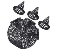 jojofuny Set Trappola per Gamberi e Pesci 3 Reti Riutilizzabili e Gabbia Nera a 3 Fori Rete da Pesca Portatile per Cattura Anguille Granchi e Aragoste Forniture per Pesca Multiuso