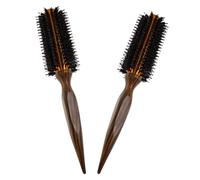 jojofuny Spazzole per Chioma Arricciacapelli Rotonde in Legno con Setole di Cinghiale Morbide, Resistenti alle Alte Temperature, Set da 2 Pezzi Piccole, per Styling Professionale e Viaggi