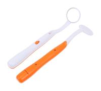 jojofuny Specchio con Vetro e Abs Antiappannamento 2 con Luce LED per Ispezione per Professionale e Domiciliare