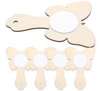 jojofuny Specchio in Legno Fai da Te 10 Pezzi Specchietti a Mano Portatili Piccoli Non Verniciati Manico Specchio Vuoto per Decorazioni Creative e Artigianato Manuale