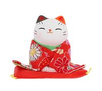 jojofuny Statuetta di gatto fortunato Kawaii giapponese Maneki Neko Fortune Kitten Statua Car Cruscotto Ornamento per Ricchezza Buona fortuna Casa Fengshui Decorazione