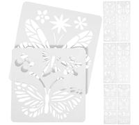 jojofuny Stencil Farfalla Creativo in Pvc Lavabile per Decorazione Murale, 2 Set di Modelli per Pittura e Lavoretti, Migliora L’abilità Manuale