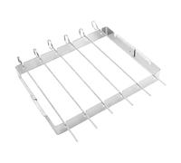 jojofuny Supporto al in Inossidabile e Spiedini Resistente Acciaio per Calore, Design Pieghevole Portatile Compatto per Barbecue Giardino e Campeggio
