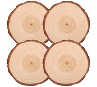 jojofuny Supporto per Vaso di Fiori in Legno Rotondo con Gambe Base Porta Torta e Portavasi da Interno ed Esterno Set 2 Pezzi Diametro 11 CM Altezza 4 CM per Balcone e Giardino