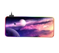 jojofuny Tappetino Mouse Rgb Antiscivolo con Design Pianeta per Gaming e Ufficio Con Cavo USB Staccabile per Mouse Modalità Illuminazione Disponibili
