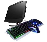 jojofuny Tastiera Meccanica Retroilluminata Arcobaleno e Mouse Gamer Usb Design Tasti Galleggianti Funzione Fn Multimediale Tecnologia Durevole e Alta Elasticità