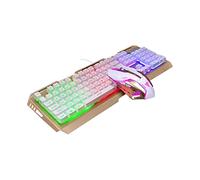 jojofuny Tastiera Meccanica Usb Illuminata Retroilluminata Arcobaleno Con Mouse Da Gioco Ergonomico Di Completo Per Gamer Design e Tasti Ad Alta Elasticità
