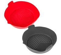 jojofuny Teglie in Silicone in Modo Sano e Pratico 2 Pezzi per Friggitrice ad Aria Riutilizzabili, Antiaderenti, Morbide e Flessibili, per Cucinare e Cuocere