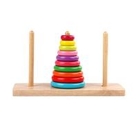 jojofuny Torre Di Hanoi in Legno Per Bambini, Giocattolo Educativo Multicolore, Ideale Per Sviluppo Creatività E Memoria, Gioco Montessori Da Infilare, 21.5x12.5x8cm