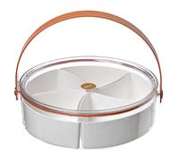 jojofuny Vassoio Porta Snack Suddiviso Trasparente con Coperchio Piatto Multiuso per Frutta Essiccata e Snack per Feste Riunioni Domestiche e Banqueting