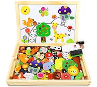 Jojoin 110 PCS Puzzle Magnetico Legno - Lavagna Animali Giocattolo per Bambini - Giochi Montessori - Educativi Puzzle Regalo Bambini Bambino 3 Anni