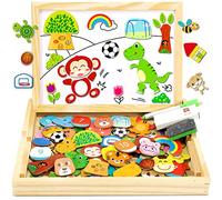 Jojoin 110 PCS Puzzle Magnetico Legno - Lavagna Magnetica Animali Giocattolo per Bambini - Giochi Montessori Educativi Lavagnetta Magnetica - Giochi Puzzle Regalo Bambini 2 3 Anni