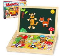 Jojoin 130 Pezzi Puzzle Magnetico di Legno - Nuova Giochi Montessori | con Lavagna Magnetica Puzzle e Frutta Animale Carina - Educativi Puzzle Regalo Bambini Bambino 3 4 Anni