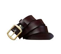 JOJOJ Cinghia dell'inarcamento del rame di modo per la cinghia degli uomini della pelle bovina semplice tutta, Marrone, 42inch(for110lb-132lb)