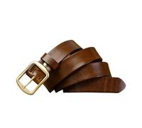 JOJOJ Cinghia dell'inarcamento del rame di modo per la cinghia degli uomini della pelle bovina semplice tutta, cachi, 48inch(for165lb-176lb)