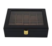 Jojomino 10 Griglie Scatola di Legno 'orologio 'esposizione Monili Del Supporto di Immagazzinaggio 'organizzatore Cassa 'orologio Depos, Nero