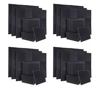 Jojomino 200 pezzi Acustico Suono Protezione Schiuma Suono Assorbente Piastre di Protezione Suono Piastre Cuneo per Studio Pareti Soffitto,1X12X12