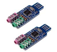 Jojomino 2Pcs CM108 Modulo scheda audio USB Driver gratuito per computer portatile Scheda audio esterna microfono da 3,5 mm