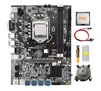 Jojomino 8 Scheda B75 GPU Mining Scheda Madre+CPU+Ventola di Raffreddamento+Cacciavite+ Interruttore 8X USB3.0 (PCIE) LGA1155 DDR3 MSATA BTC Minatore