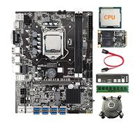 Jojomino 8 Scheda GPU B75 Mining Scheda Madre+CPU+Fan+8G DDR3 RAM+128G SSD+SATA +Lunetta 8XUSB3.0 (PCIE1X) LGA1155 DDR3 RAM MSATA