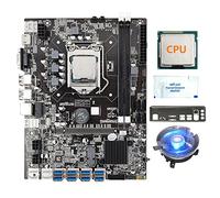 Jojomino 8 Scheda GPU B75 Mining Scheda Madre+G530/G1630 CPU+Ventola di Raffreddamento+Grasso Termico+Baffle 8XUSB3.0 (PCIE1X) LGA1155 DDR3 MSATA