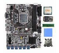 Jojomino B75 12 Scheda BTC Mining Scheda Madre+CPU+Ventola CPU+Pad Termico+128G SSD+8G DDR3 RAM 12 USB3.0 (PCIE1X) Slot LGA1155 DDR3 MSATA