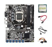 Jojomino B75 12USB ETH Mining Scheda Madre+G1620 CPU+2XSATA +4PIN a SATA 12USB3.0 B75 USB ETH Minatore Scheda Madre