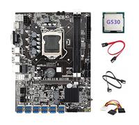Jojomino B75 12USB ETH Mining Scheda Madre+G530 CPU+2XSATA +4PIN a SATA 12USB3.0 B75 USB ETH Minatore Scheda Madre