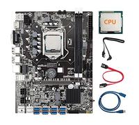 Jojomino B75 8 Card BTC Mining Scheda Madre+CPU Casuale+ di Estensione USB (1M)+2XSATA 8XUSB3.0(PCIE1X) LGA1155 DDR3 RAM MSATA