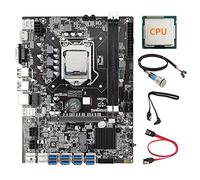 Jojomino B75 8 Scheda BTC Mining Scheda Madre 8XUSB3.0 (PCIE 1X) LGA1155 DDR3 RAM MSATA+CPU+Metallo Pulsante Interruttore (1M)+2XSATA