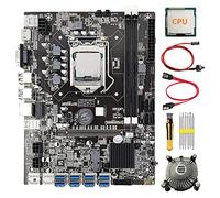 Jojomino B75 8 Scheda BTC Mining Scheda Madre+CPU+Ventola di Raffreddamento+Cacciavite+ SATA+ Interruttore 8X USB3.0 (PCIE) LGA1155 DDR3 MSATA