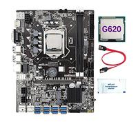 Jojomino B75 8 Scheda BTC Mining Scheda Madre+G620 CPU+Grease Termico+ SATA 8XUSB3.0 (PCIE 1X) Slot GPU LGA1155 DDR3 RAM MSATA