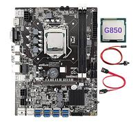 Jojomino B75 8 Scheda BTC Mining Scheda Madre+G850 CPU+SATA +Interruttore 8XUSB3.0 a PClE 1X Slot LGA1155 DDR3 MSATA ETH Miner