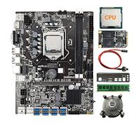 Jojomino B75 8 Scheda GPU Mining Scheda Madre+CPU+Fan+8G DDR3 RAM+128G SSD+ Interruttore+Baffle 8XUSB3.0 (PCIE1X) LGA1155 DDR3 MSATA